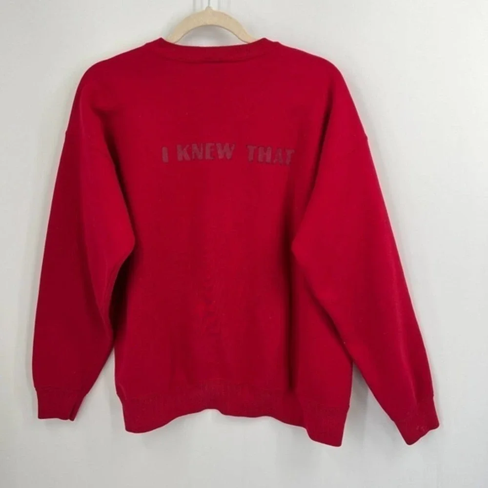 Vintage Lee Sweatshirt Mens Large Red Heavyweight Crewneck Pullover Blank 90s